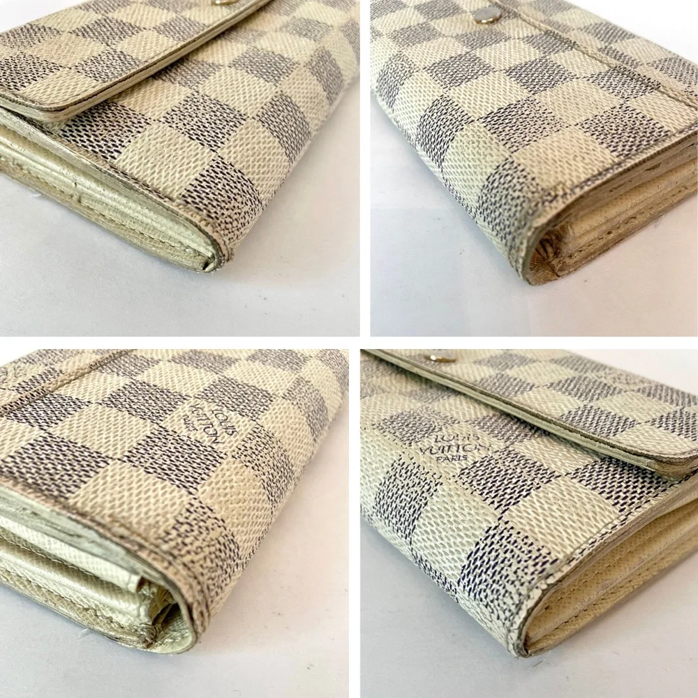 Louis Vuitton Damier Azur Sarah Wallet PorteFeuille LV Canvas - Picture 16 of 16